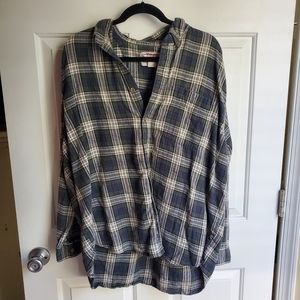 Blue and Green Oversized Flannel